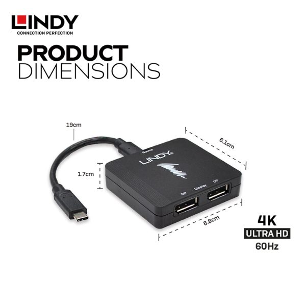 MST HUB, TYPE C TO DISPLAYPORT, 2 PORT - Image 2
