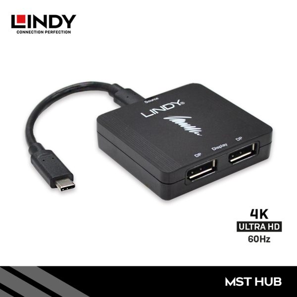 MST HUB, TYPE C TO DISPLAYPORT, 2 PORT