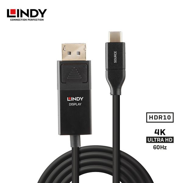 Kabel USB 3.1 GEN2, Type C To DisplayPORT, Black, 1M - Image 2
