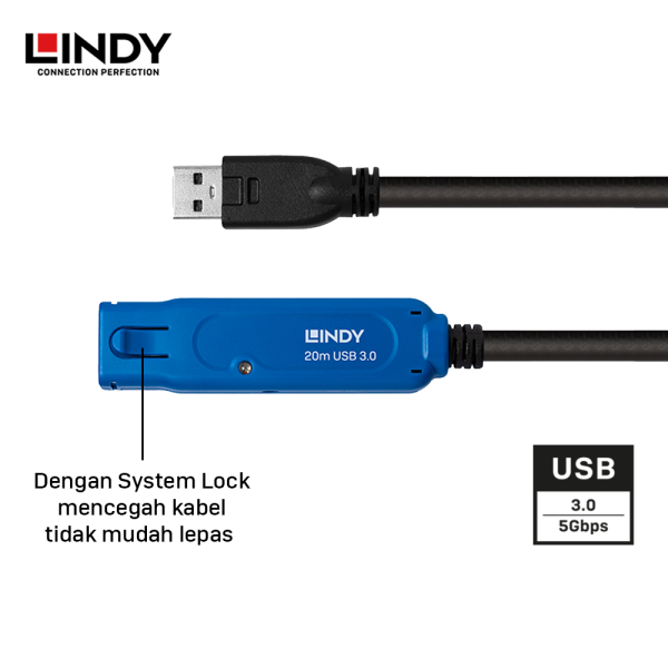 Kabel Extension USB 3.2 Gen 1, Type A To Type A, Aktif, 20M - Image 2