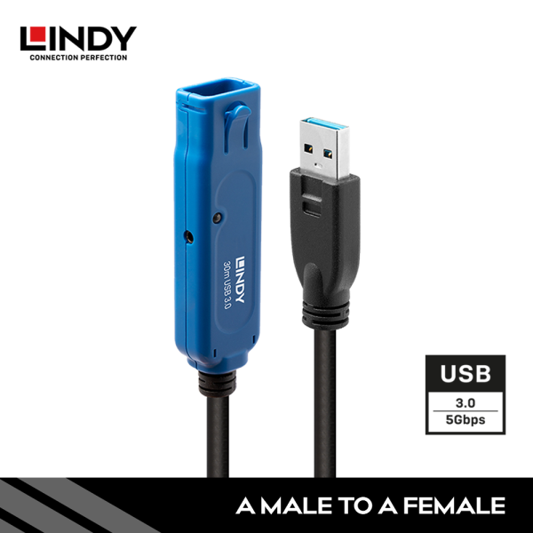 Kabel Extension USB 3.2 Gen 1, Type A to Type A, Aktif, 30M