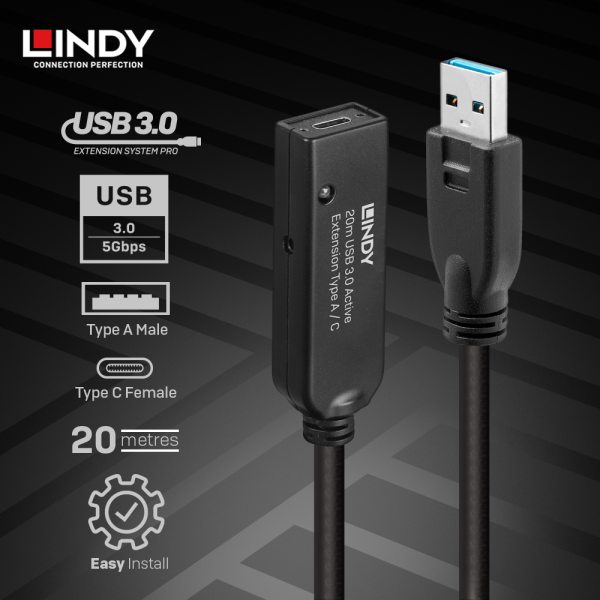 Kabel Extension USB 3.2 Gen 1, Type A to Type C, Aktif, 20M - Image 4