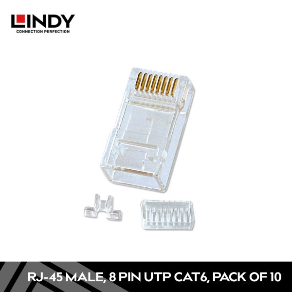 RJ-45 Male, 8 Pin Pack of 10,UTP CAT6