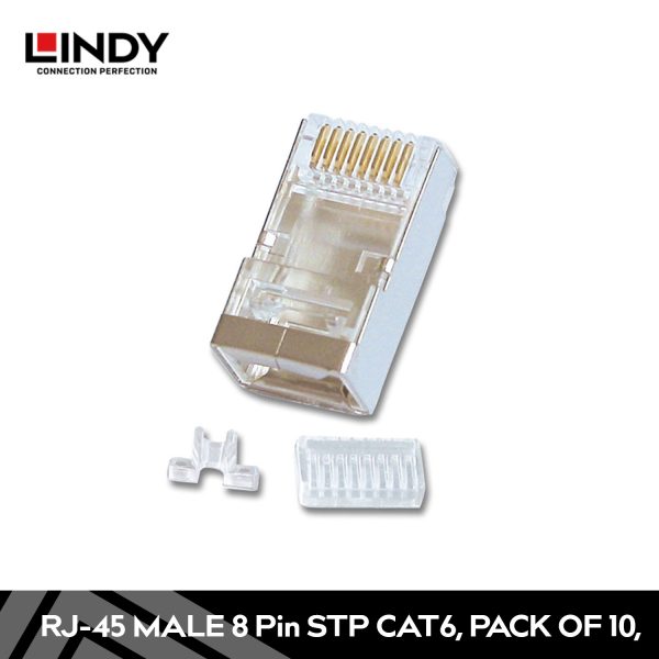 RJ-45 Male Pack of 10, 8 Pin STP CAT6