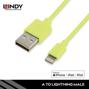 KABEL APPLE, TYPE A TO LIGHTNING MFI CERTIFIED, 1M KUNING