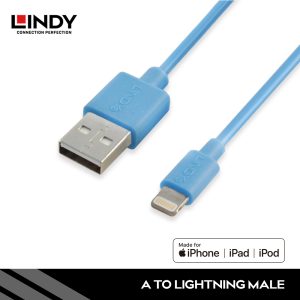 KABEL APPLE, TYPE A TO LIGHTNING MFI CERTIFIED, 1M BIRU