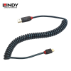 Kabel USB 2.0, Type A to Type C, Coiled, Steel Blue, 2M - Image 2