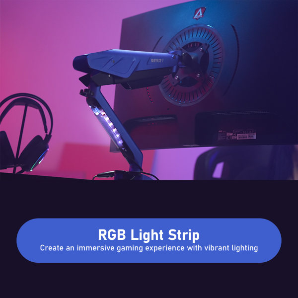 Bracket Arm Gas Spring Monitor Gaming E-Sport Style - Pink Nebula - Image 4