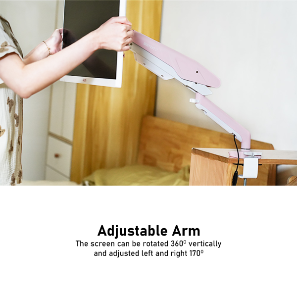 Bracket Arm Gas Spring Monitor Gaming E-Sport Style - Pink Nebula - Image 6