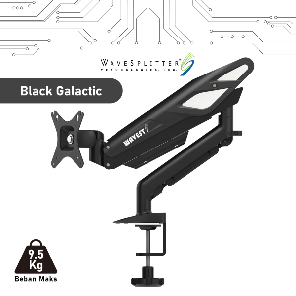 Bracket Arm Gas Spring Monitor Gaming E-Sport Style - Black Galactic
