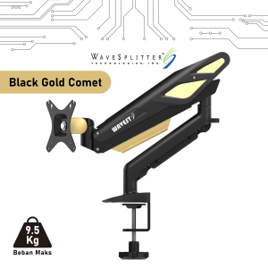 Bracket Arm Gas Spring Monitor Gaming E-Sport Style - Black Gold Comet