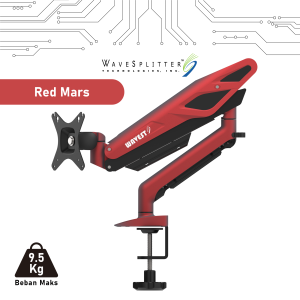 Bracket Arm Gas Spring Monitor Gaming E-Sport Style - Red Mars