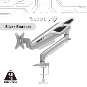 Bracket Arm Gas Spring Monitor Gaming E-Sport Style - Silver Stardust