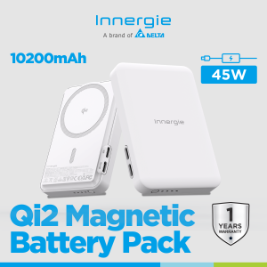 Powerbank Magnetic Innergie 45W 10200 mAh Qi2 Battery Pack For Laptop Smartphone